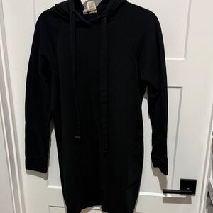 Black Hoodie Sweatshirt Dress